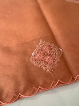Organza saree with embroidery - MSH375 Peach