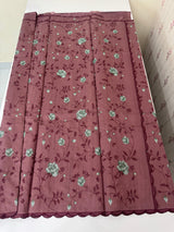 Crushed Blended Tussar silk saree with embroidery MS4899 - DuskyWine