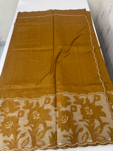 Blended tussar saree with organza applique applique borders MTSS452