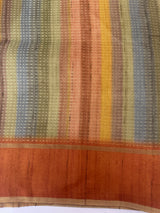 Multi color Semi silk saree with borders MSS489