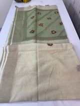 Linen saree with French knots and kanta embriodery MS94311