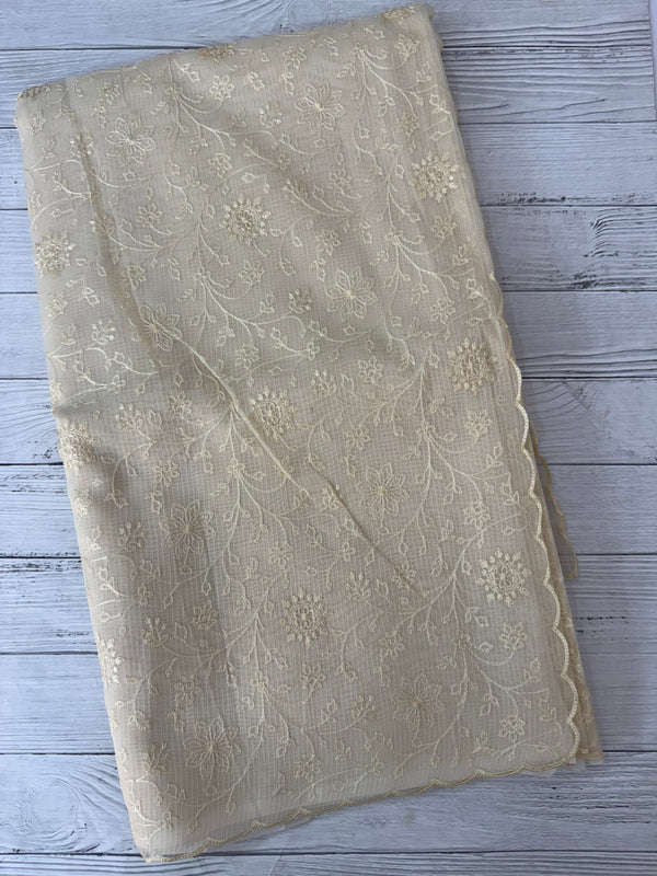 NetKota thread work saree MSH106- Pastel Beige