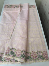 Phulkari NetKota embroidery saree - MSH126 PastelPink