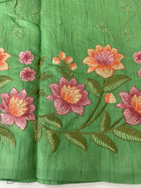 Art tussar saree with embroidery MST677