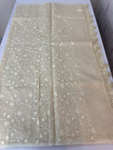 Moonga checks saree with embroidery MSH219 Ivory (2)