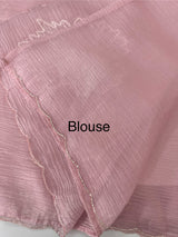 Crush Organza saree with applique work MBS677 PastelOnion