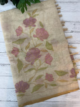 Tissue linen saree MS88651 (2)