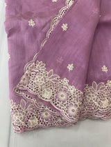 Kosa Tussar silk saree with cutwork borders - SSKW155