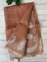 Viscose Organza saree with embriodery-MS14414
