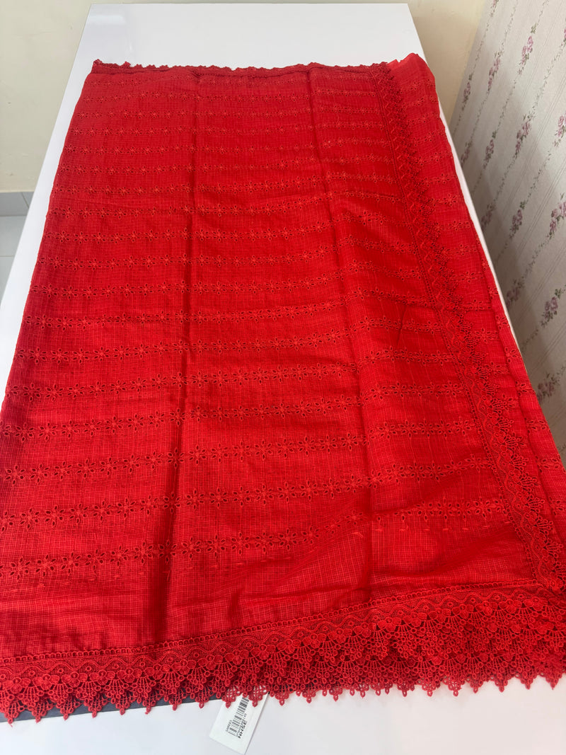 NetKota Hakoba saree with lace border MS6713 RED
