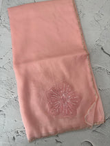 Handworked Crush Organza saree with applique work MBS676 PeachPink