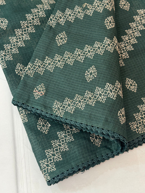 Soft kota silk saree with embriodery MS14808 DarkGreen