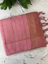 Semi soft Matka silk saree with borders MSS599 Pink