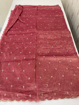 Soft crush Organza saree with embroidery and applique work MS14764