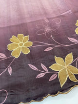 Semi soft tussar appliqué work saree MTS6589