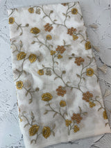 White Supernet saree with embroidery MSH153