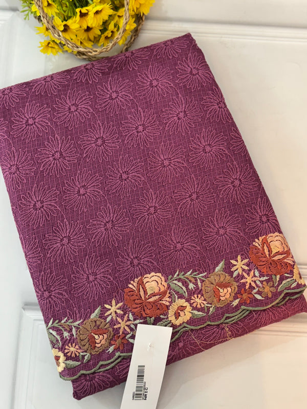 Phulkari NetKota embroidery saree - MPKS905 MAGENTA