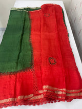 Chiffon georgette saree with crochet work - MS7633