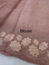 Soft Organza saree with thread work and tissue applique borders - MCW605 PowderPink