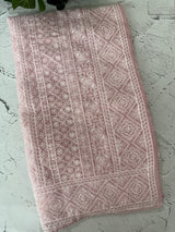 Premium Crush Organza saree with chikankari work- MCH378 PastelPink