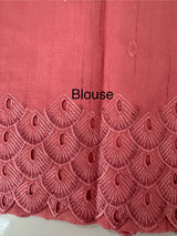 Crushed Matka Blended Tussar silk saree with cutwork borders MS4890 PeachPink