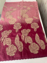 Double shade Semi organza saree with appliqué work - MSH949