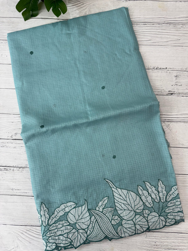 Soft kota silk saree with embriodery MS15031- LightBlue