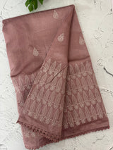 Art silk saree with embroidery SVTS26 DuskyMauve
