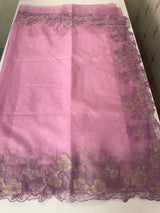 Semi Organza saree with applique borders - MCW799