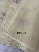 Viscose organza saree with thread work - MSH274