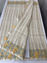 Mul chanderi saree with embriodery & zari lines MSH275