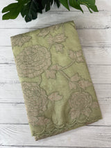 Premium Organza saree with tissue appliqué work - MMG311- DuskyGreen