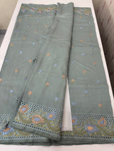 Cutwork Blended tussar saree MSH228 DustyBlue