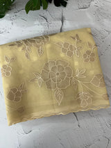 Semi organza saree with appliqué work - MSH906 Ivory