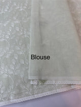 Kota cotton silk embriodery saree MS1455- Pastel PaleGreen