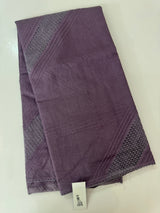 Supernet saree with crochet work and lace border MCJ5433 -Mauve(Design - Diagonal Crochet)