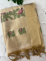 Jamdani silk Cotton Saree MS12567(2) Wine birds