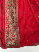 Semi banarasi Crepe Chiffon saree - MS1499 RED