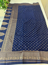 Semi Banarasi Georgette saree MBS2196 DARK BLUE