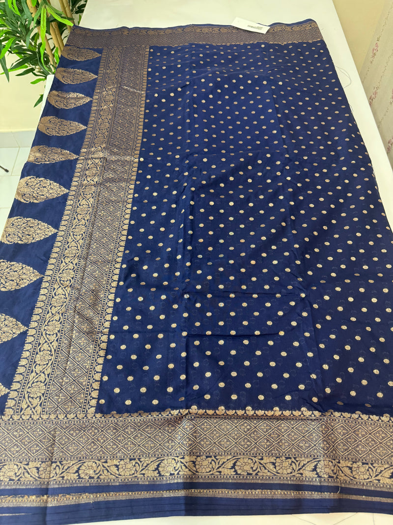 Semi Banarasi Georgette saree MBS2196 DARK BLUE