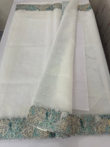 Soft Organza saree with cutwork tissue applique borders - MCW765