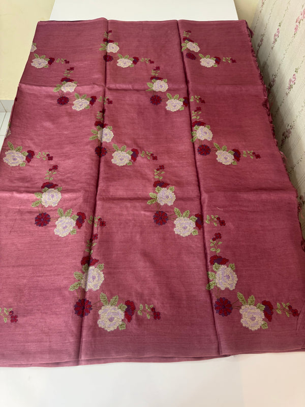 Pure desi tussar silk saree with embroidery- MTSS659 (12)