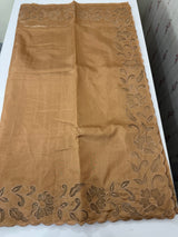 Semi silk saree with applique borders MSH231 CaramelPeach