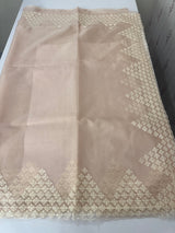 Soft Organza saree with embroidery and sequins borders - MCK286 NudePeach