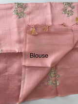 Tussar finish soft silk saree with thread embroidery MTS568