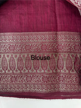 Jute linen sarees with contrast pallu & blouse MJL456