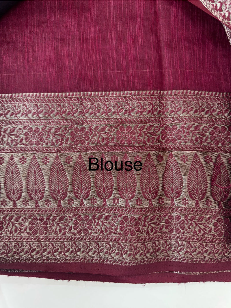 Jute linen sarees with contrast pallu & blouse MJL456