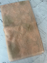 Viscose organza saree with thread work - MSH925 Peach 1