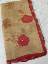 Printed Tissue silk saree with foil work MTS214