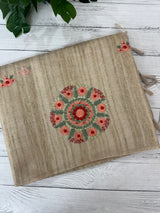 Blended tissue tussar saree with embriodery - MS8945